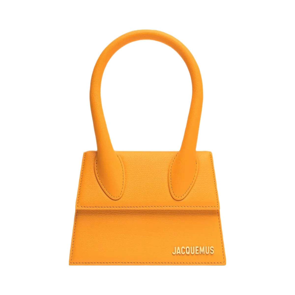 Jacquemus The Medium Chiquito Soft Grained Leather Structured Bag Dark Orange