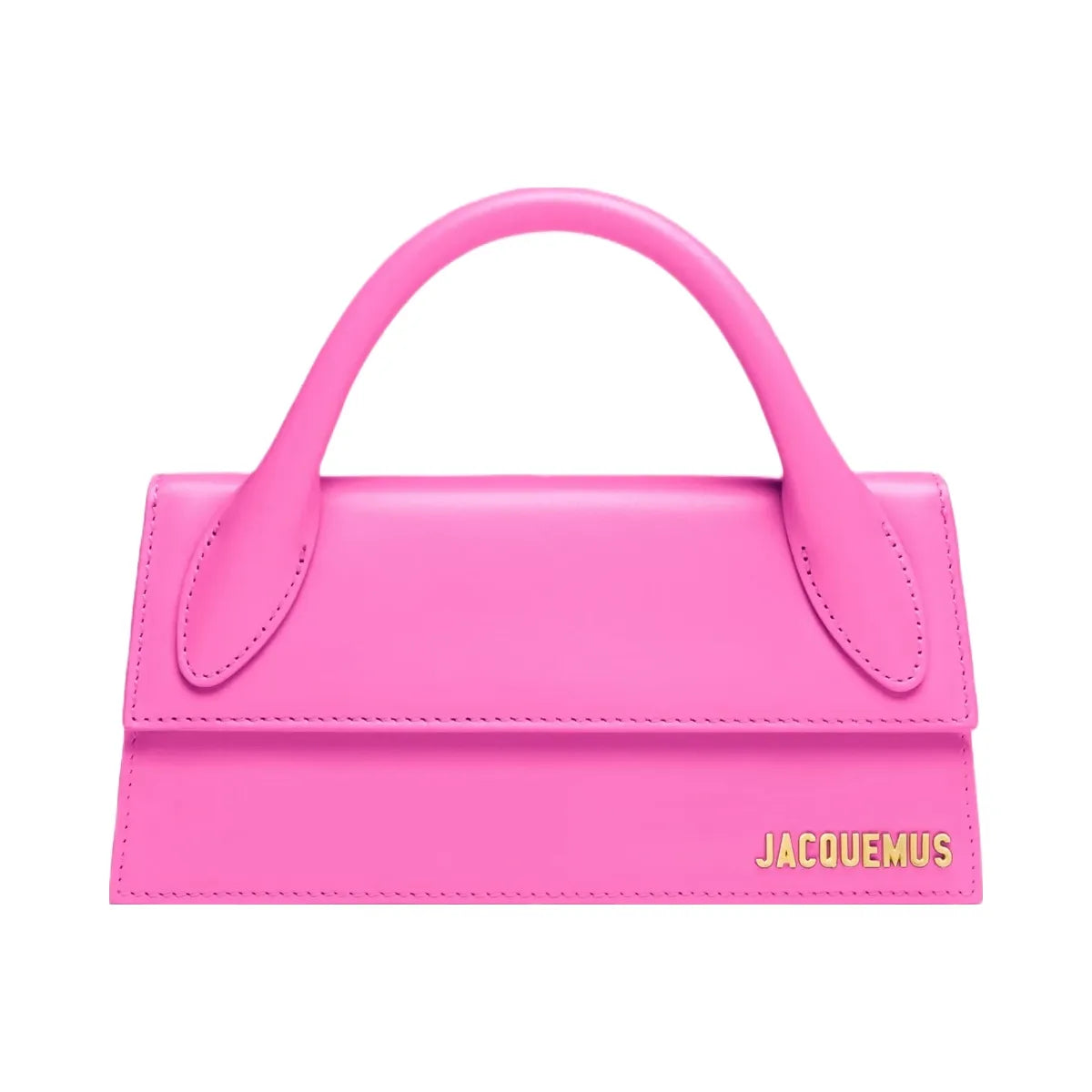 Jacquemus The Long Chiquito Smooth Leather Structured Bag Neon Pink