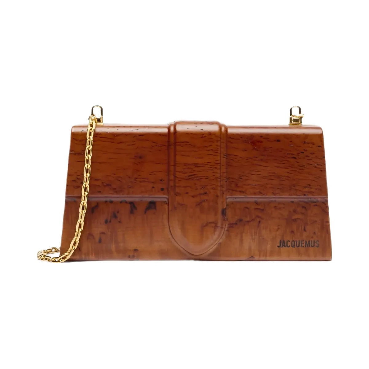 Jacquemus The Wooden Bambino Signature Wooden Handbag Brown