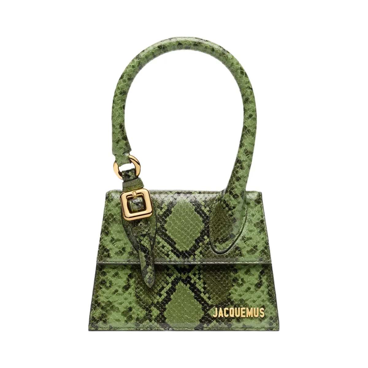 Jacquemus The Medium Chiquito With Buckle Signature Buckled Handbag Green