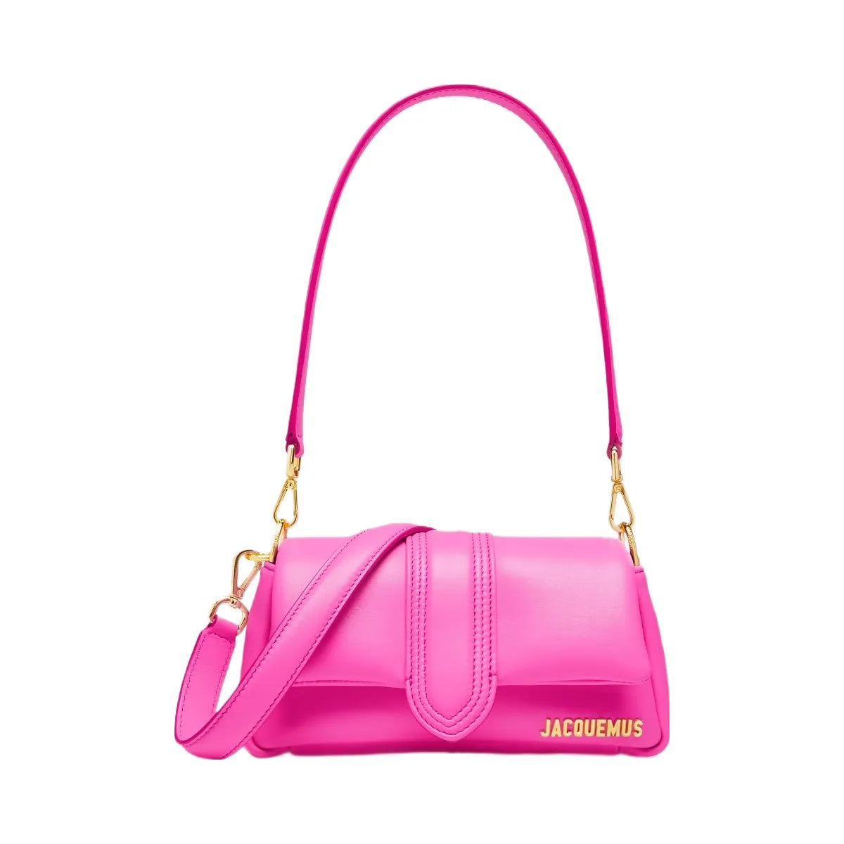 Jacquemus The Small Bambimou Soft Padded Leather Bag Neon Pink