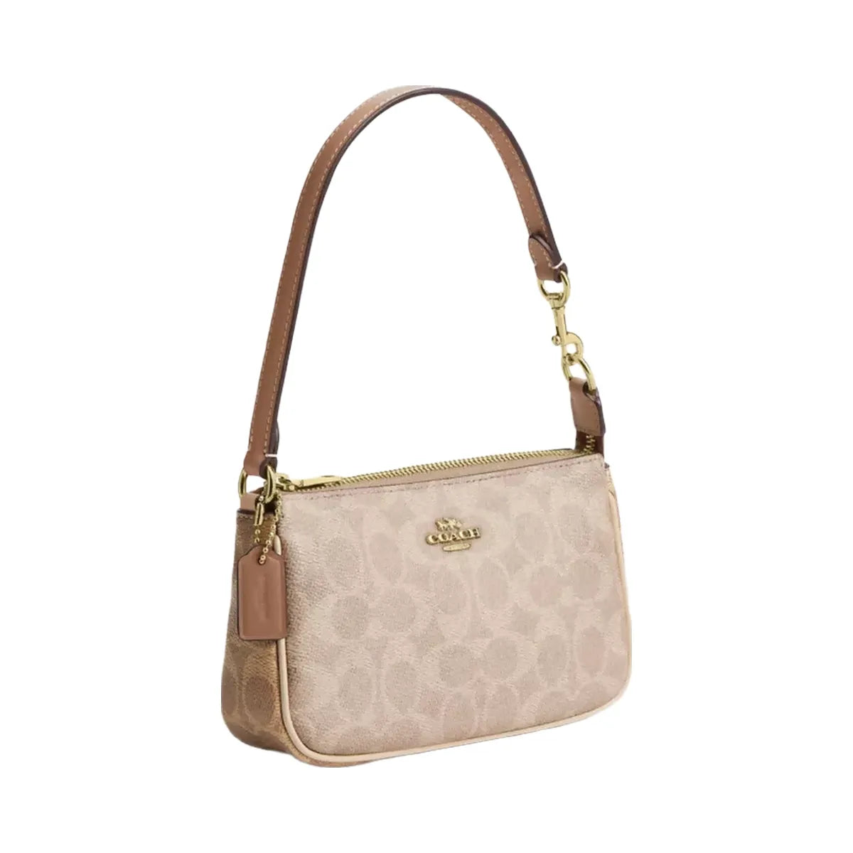 COACH Nolita 19 In Blocked Signature Canvas Gold/Sand/Tan