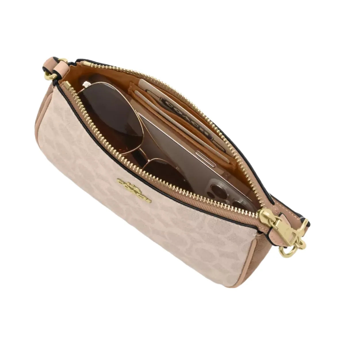 COACH Nolita 19 In Blocked Signature Canvas Gold/Sand/Tan