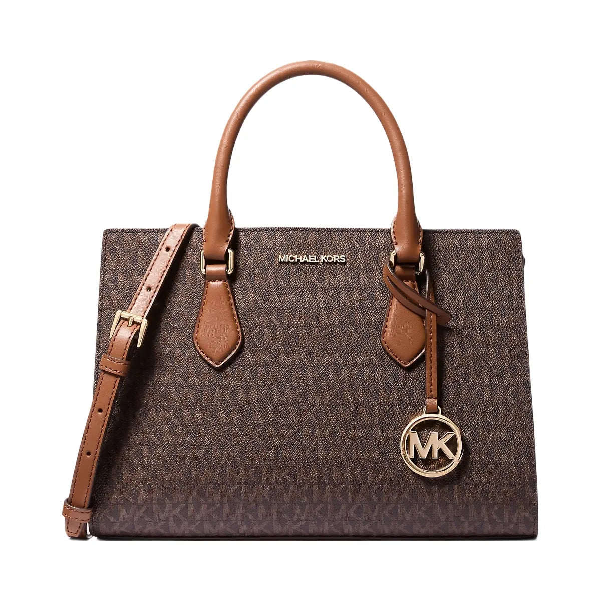 Michael Kors Sheila Medium Logo Satchel Brown
