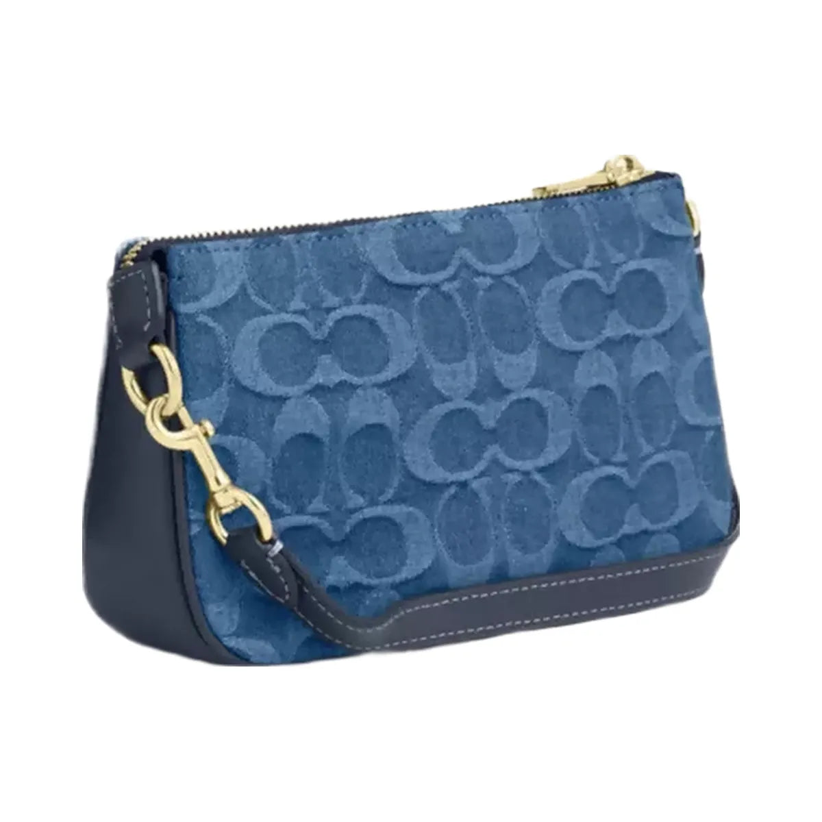 Coach Nolita 19 In Signature Denim Gold Indigo