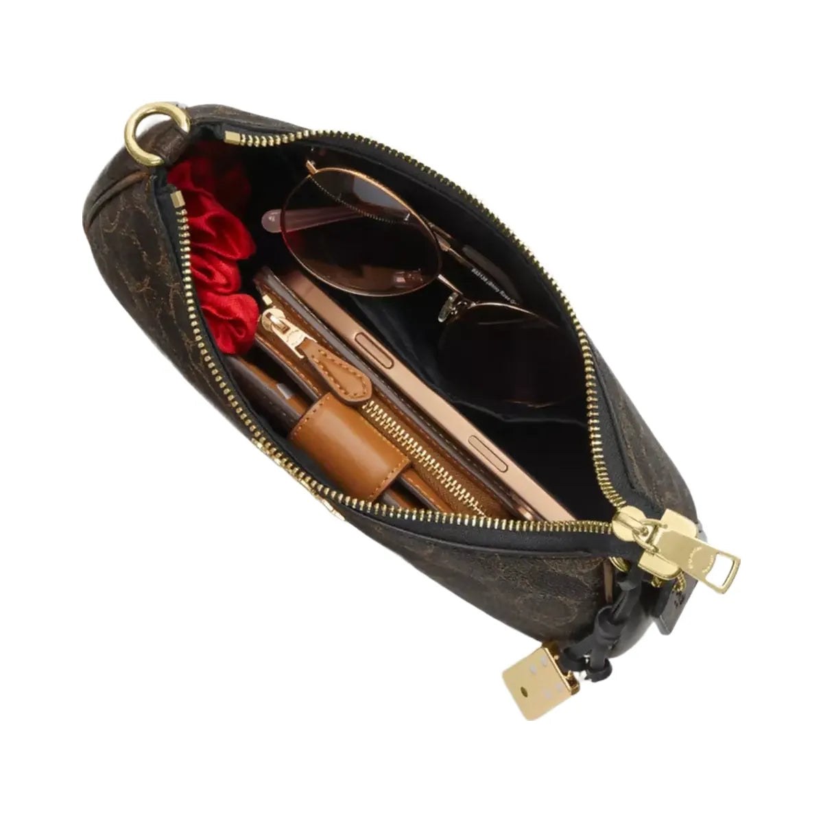 Coach Teri Shoulder Bag In Loved Signature Canvas With Charms Gold Brown