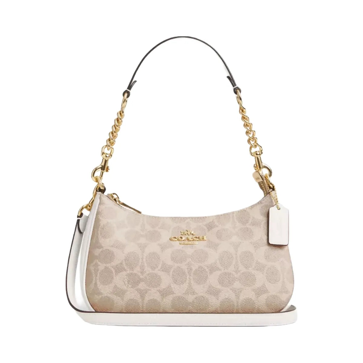 Coach Teri Shoulder Bag In Signature Canvas Gold Sand Chalk