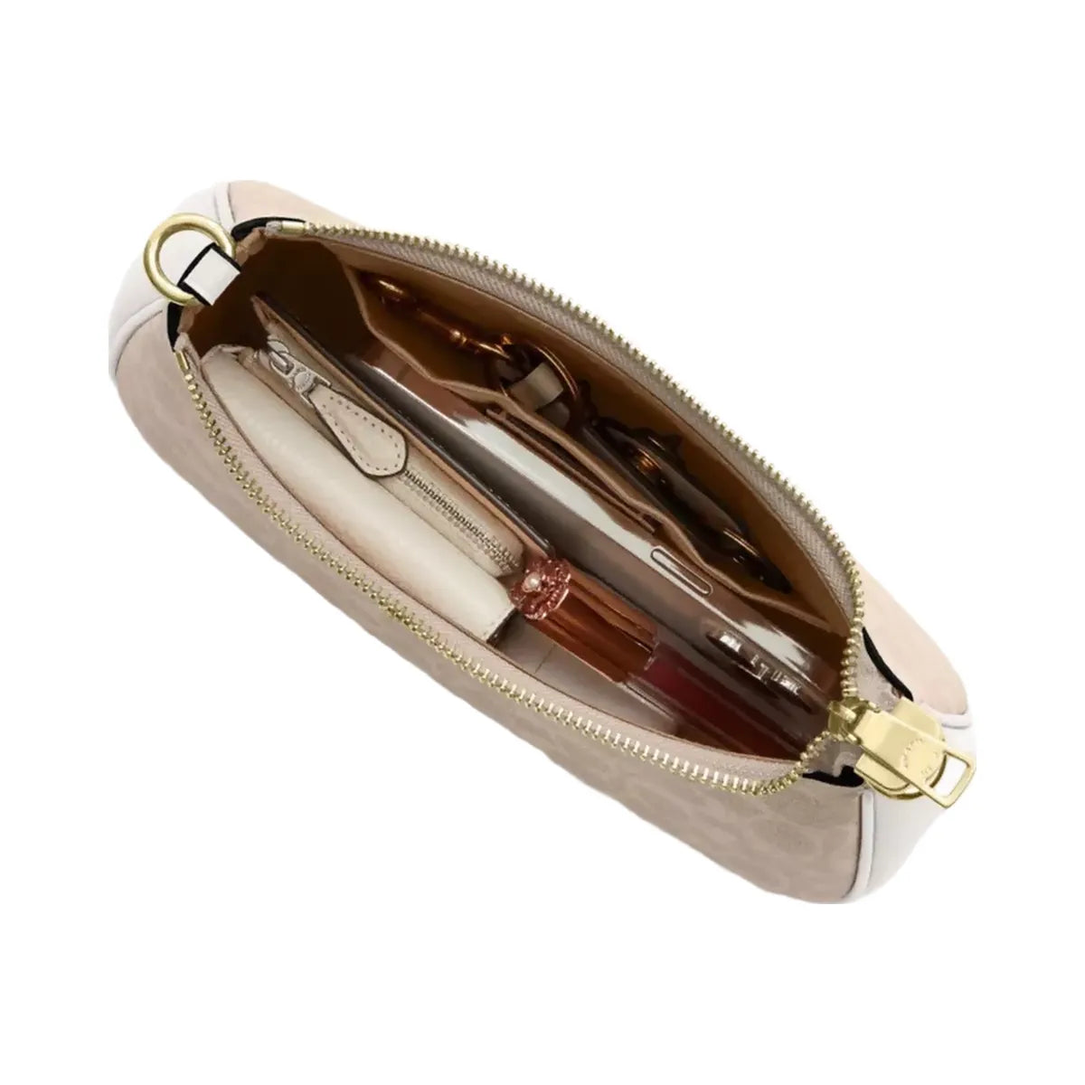 Coach Teri Shoulder Bag In Signature Canvas Gold Sand Chalk