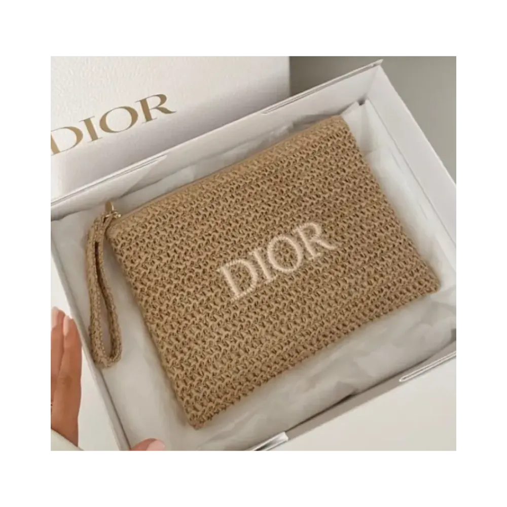 Dior Raffia Clutch
