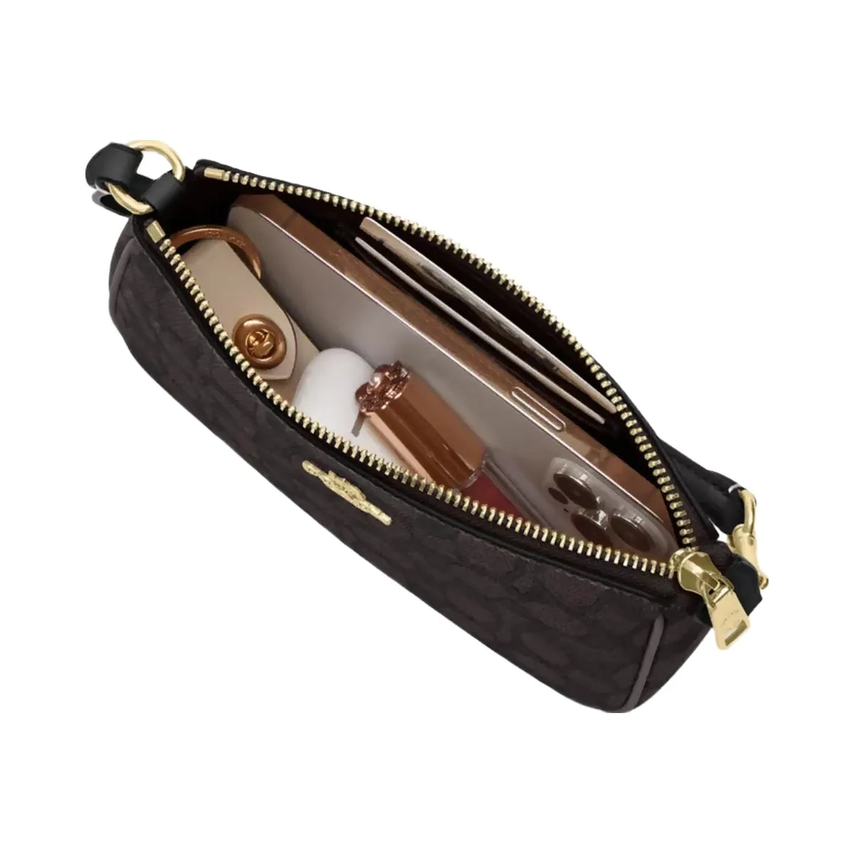 Coach Nolita 19 In Signature Canvas in Gold Walnut Black