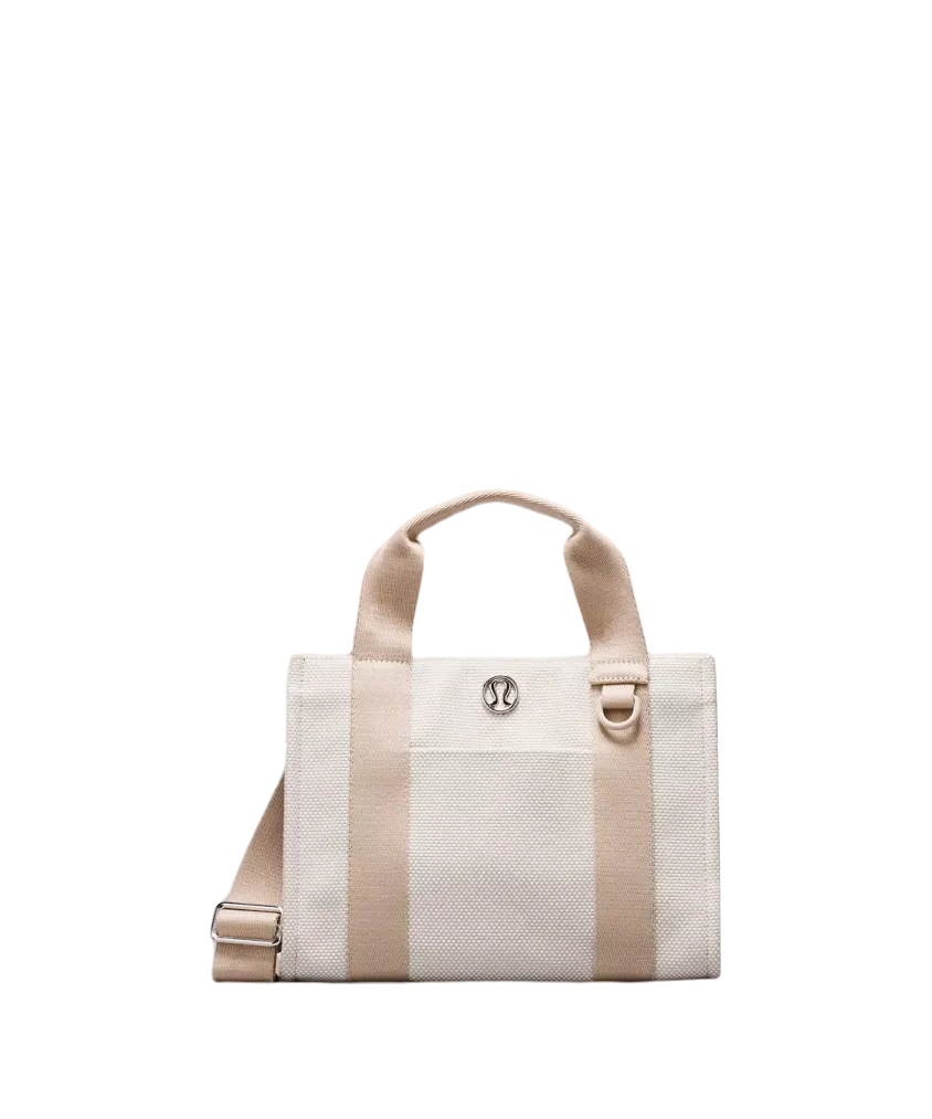 Lululemon Two-Tone Canvas Mini Tote Bag 4.5L Mojave Tan/Light Ivory