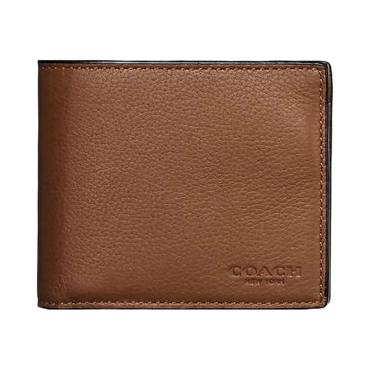 Coach Boxed 3 In 1 Wallet Gift Set Pebbled Leather-Dark Saddle