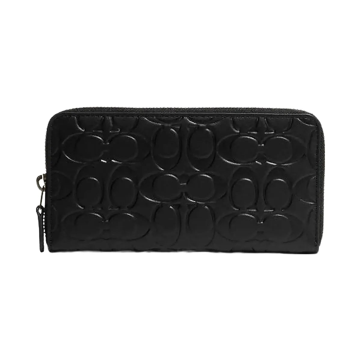 Coach Accordion Wallet In Signature Leather Smooth Leather-Gunmetal-Black