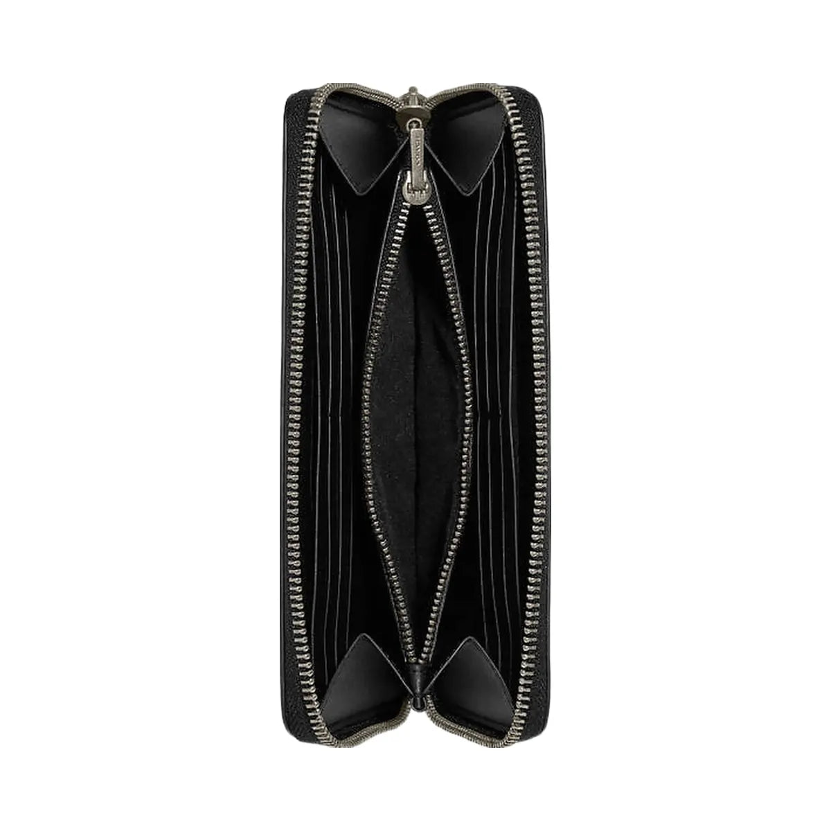 Coach Accordion Wallet In Signature Leather Smooth Leather-Gunmetal-Black