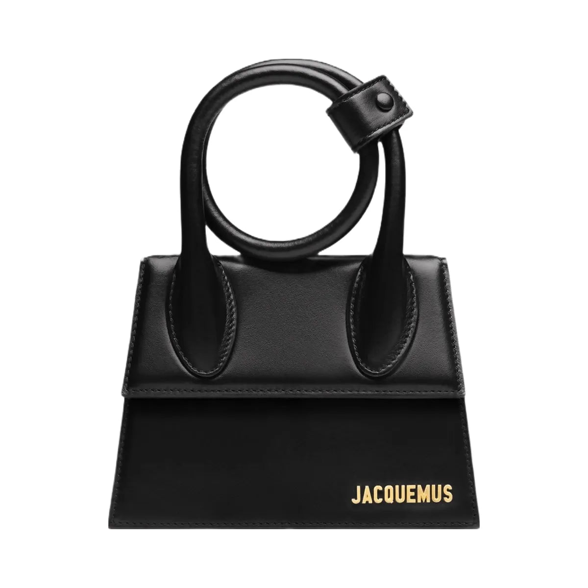 Jacquemus The Knot Chiquito Extendable Top Handle That Can Be Wrapped And Snapped Closed Black