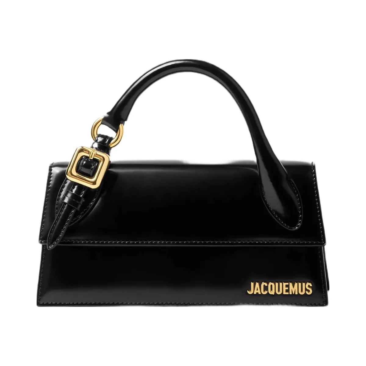 Jacquemus The Long Chiquito With Buckle Long Structured Bag In Smooth Leather - Reinforced Handle With Metal Buckle Black