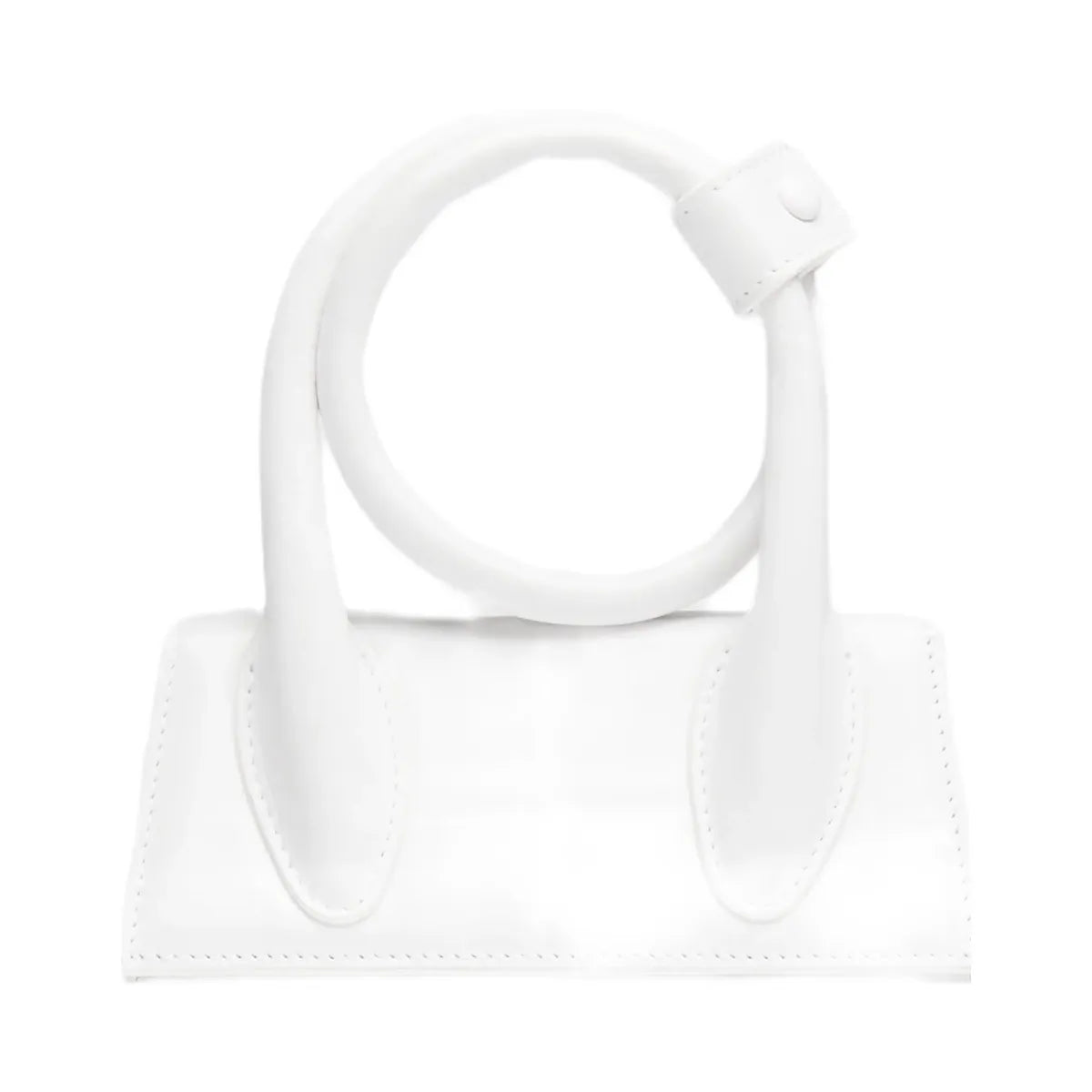 Jacquemus The Knot Chiquito Extendable Top Handle That Can Be Wrapped And Snapped Closed White