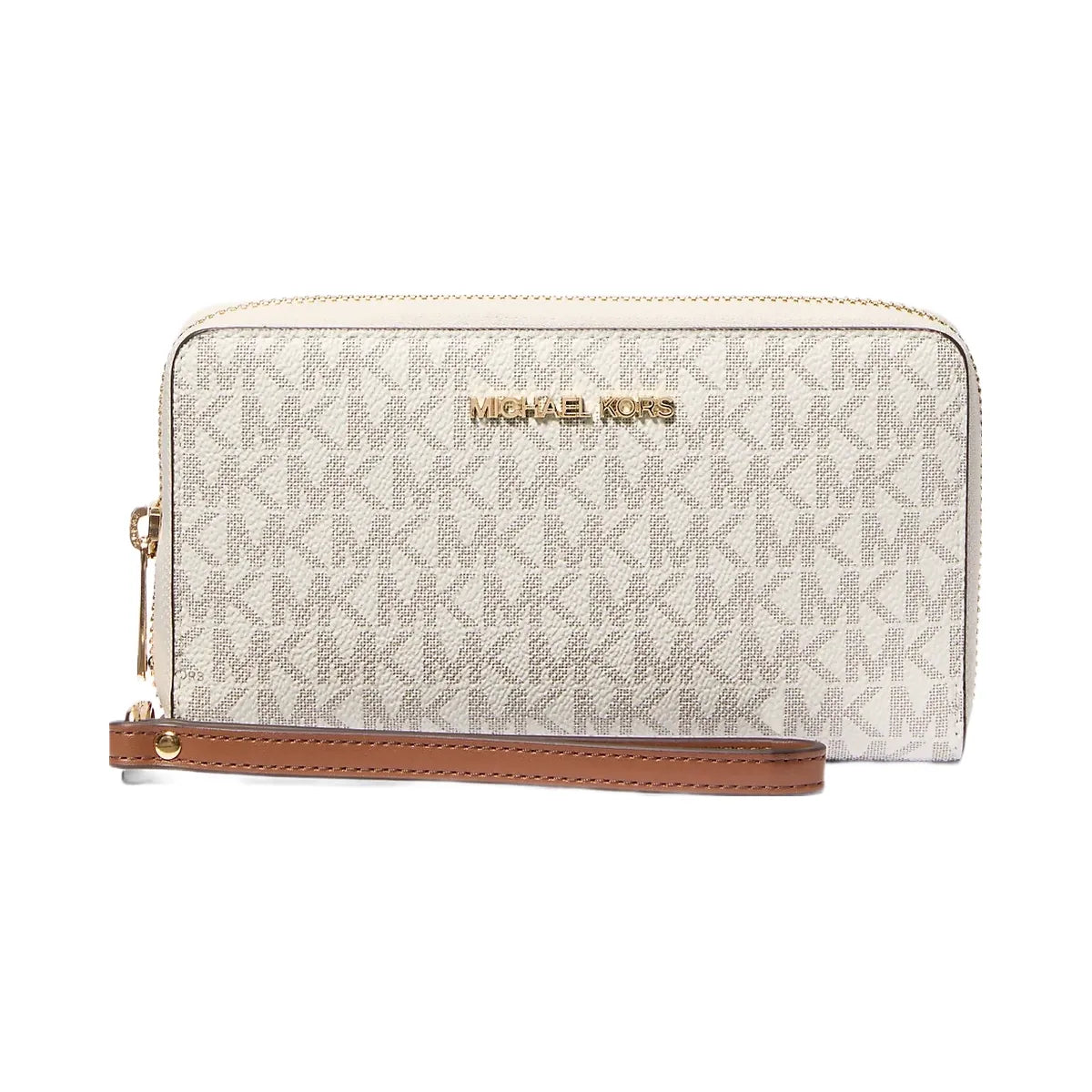 Michael Kors Jet Set Signature Logo Smartphone Wristlet Vanilla