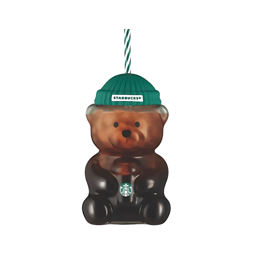 Starbucks Bear Bearista Glass Tumbler Cup