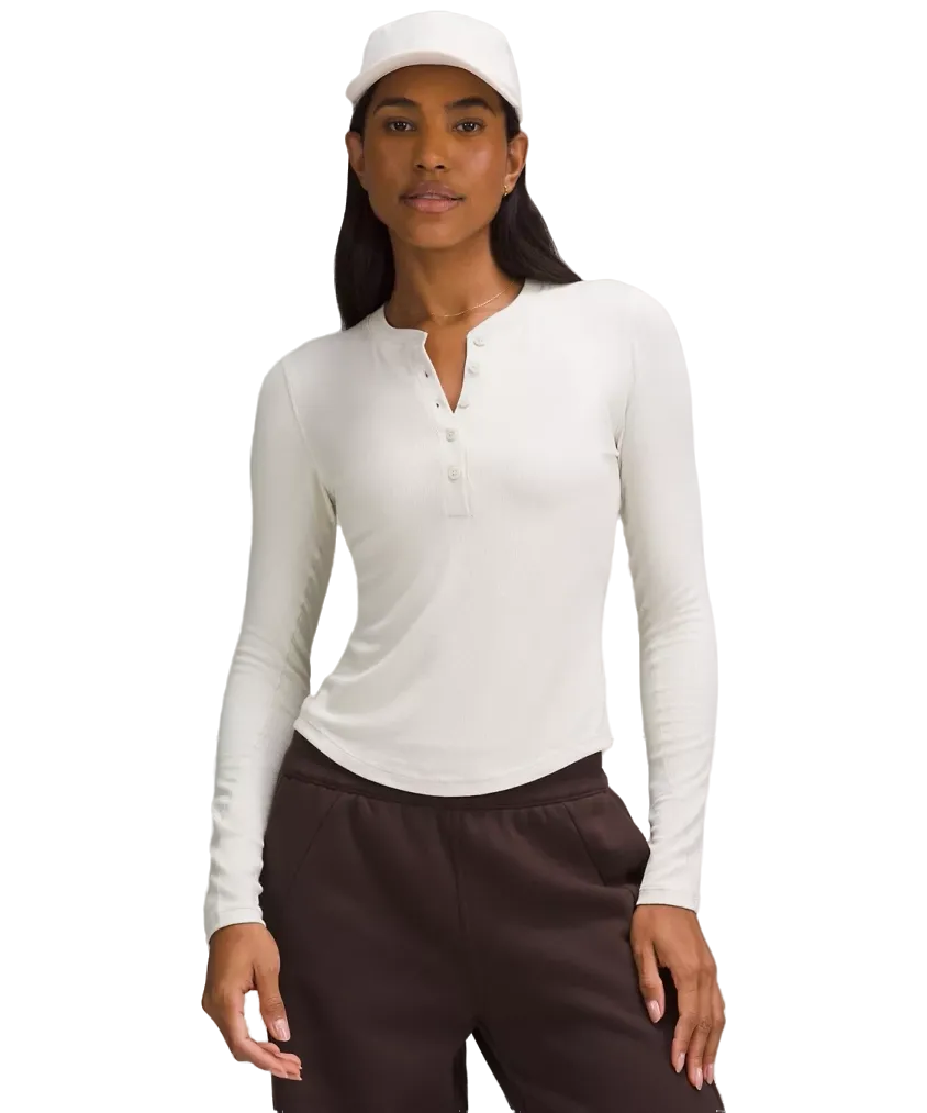 Lululemon Hold Tight Long-Sleeve Henley Bone
