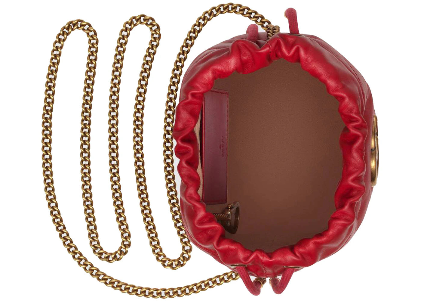 Gucci Gg Marmont Bucket Bag Mini Hibiscus Red