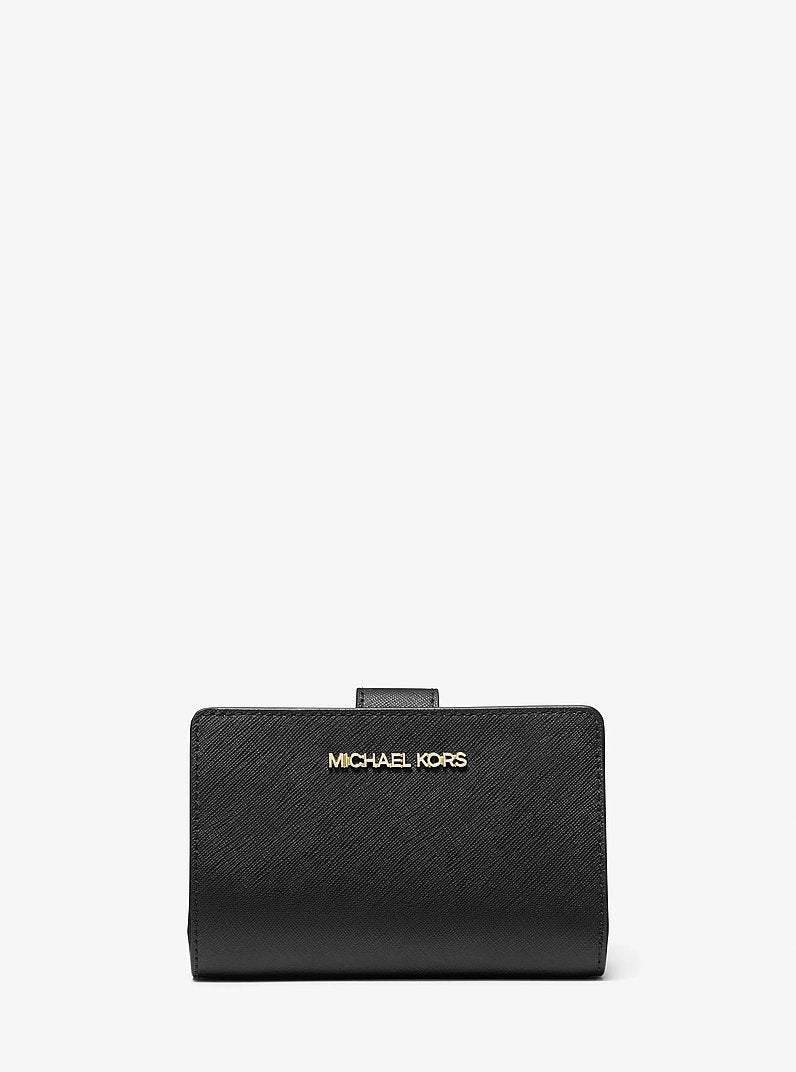Michael Kors Medium Crossgrain Leather Wallet Black