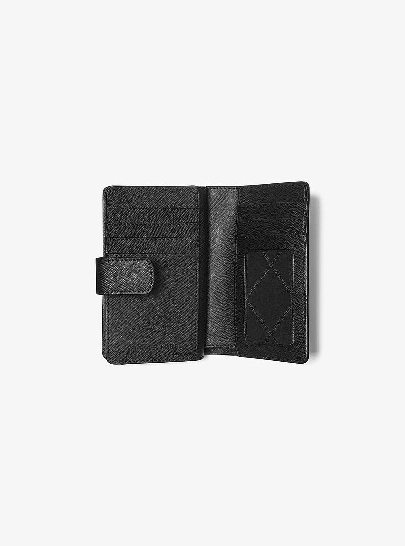 Michael Kors Medium Crossgrain Leather Wallet Black