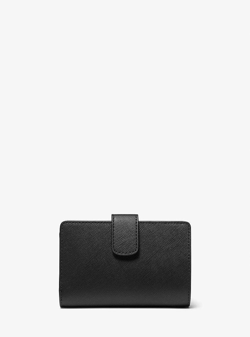 Michael Kors Medium Crossgrain Leather Wallet Black
