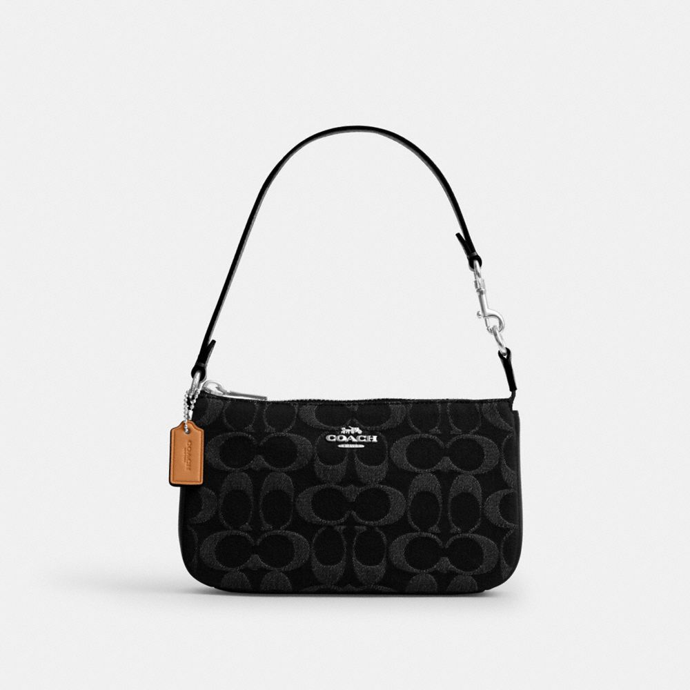 Coach Nolita 19 In Signature Denim Silver Black