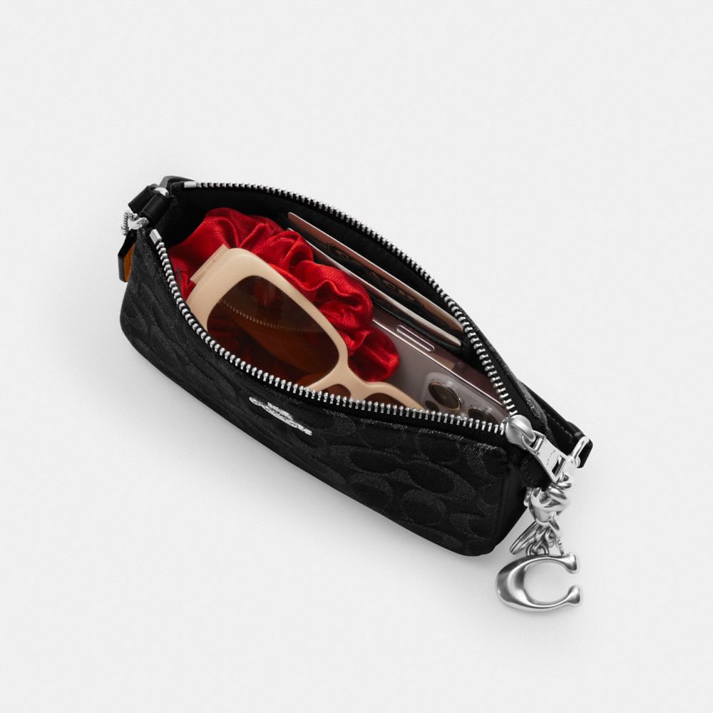 Coach Nolita 19 In Signature Denim Silver Black