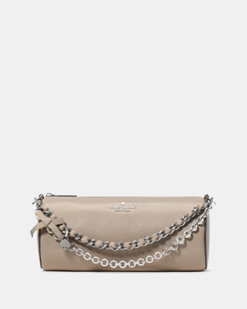 Kate Spade Roulette Glazed Leather Mini Convertible Bag Quartz Pebble