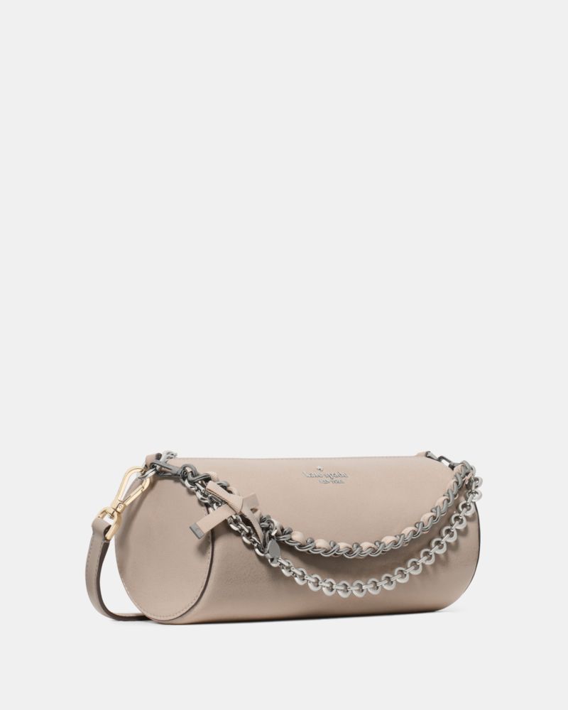 Kate Spade Roulette Glazed Leather Mini Convertible Bag Quartz Pebble