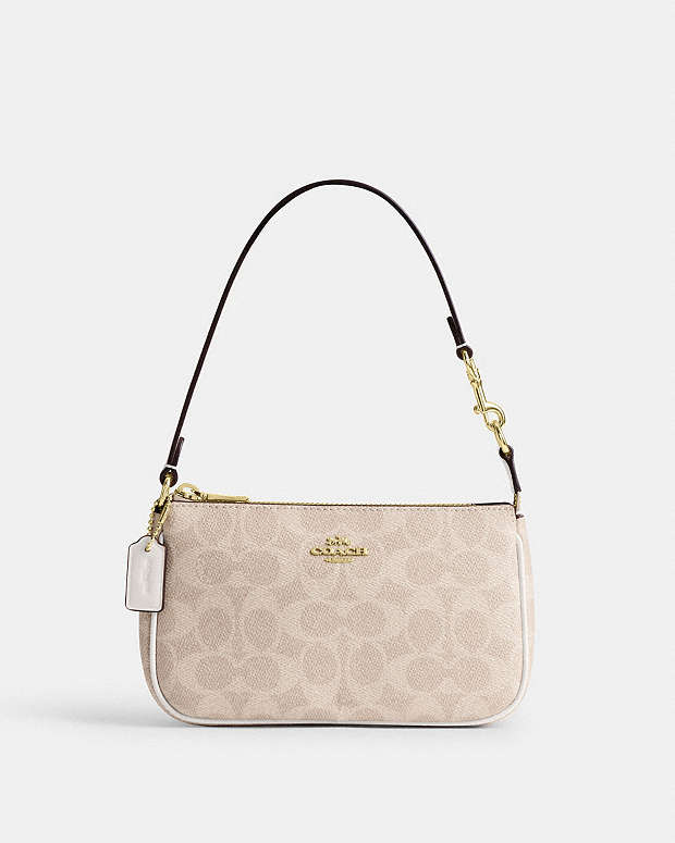 Coach Nolita 19 In Blocked Signature Canvas Tan
