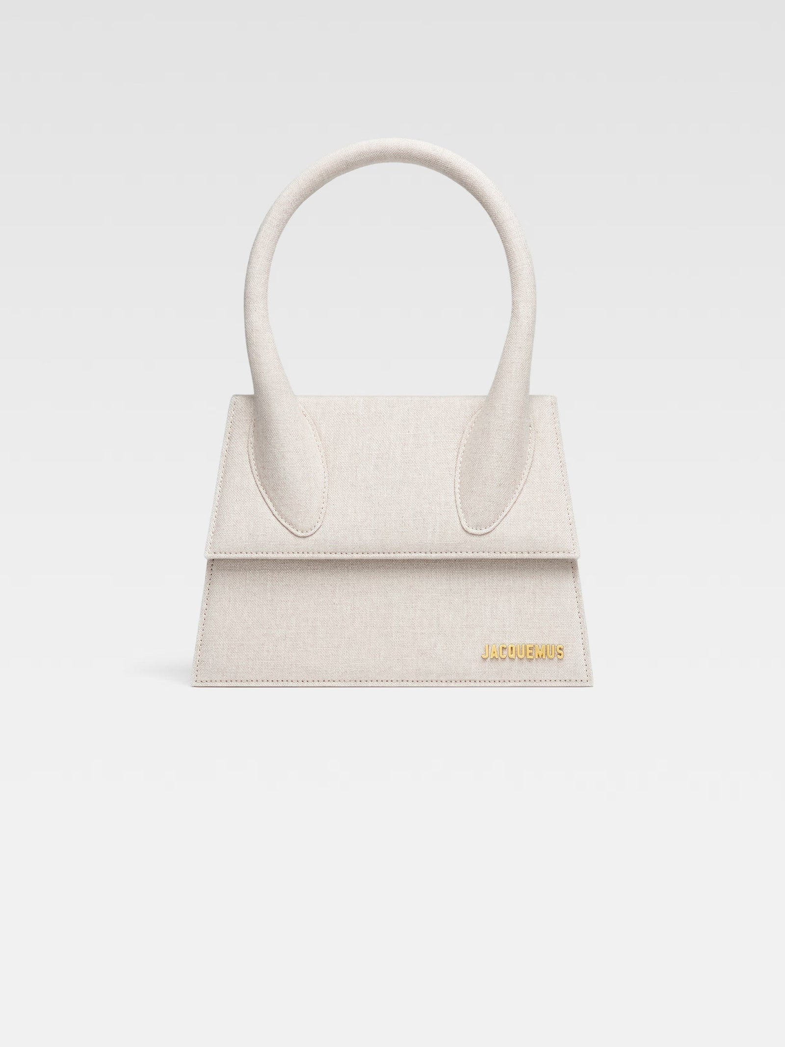 Jacquemus The Large Chiquito Linen Structured Bag Light Greige