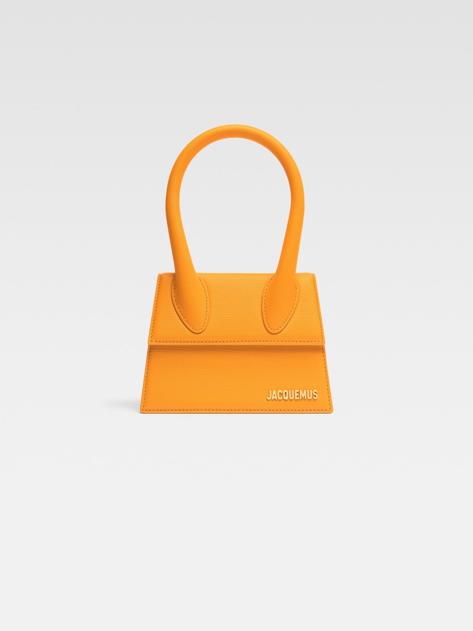 Jacquemus The Medium Chiquito Soft Grained Leather Structured Bag Dark Orange
