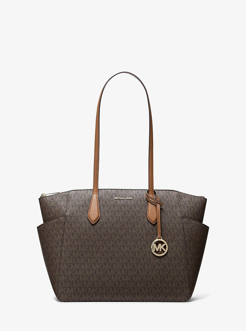 Michael Kors Marilyn Medium Signature Logo Tote Bag Brown