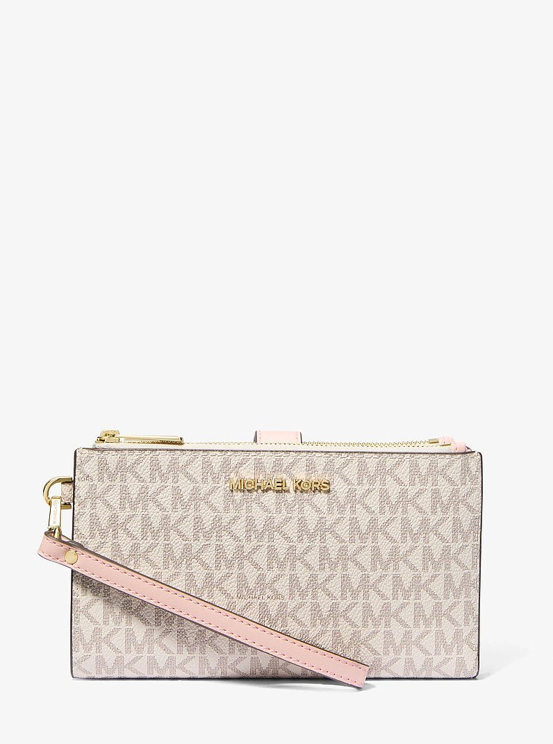Michael Kors Jet Set Travel Signature Logo Smartphone Wallet Pwd Blsh Mlt
