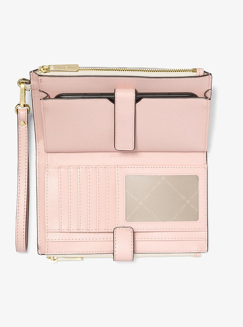 Michael Kors Jet Set Travel Signature Logo Smartphone Wallet Pwd Blsh Mlt
