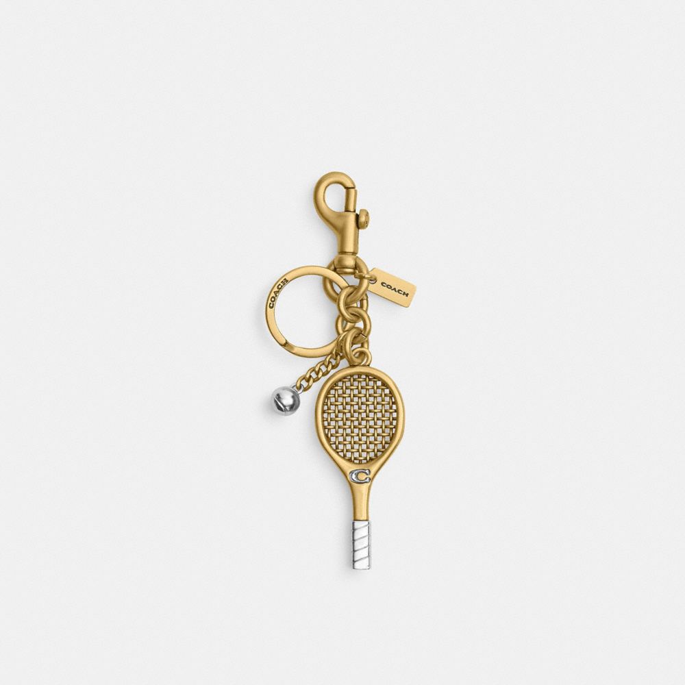 Coach Small Tennis Racket Bag Charm Brass-Brass