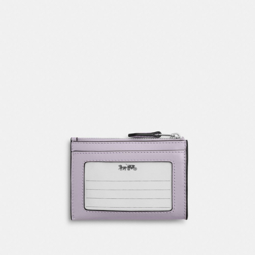 Coach Mini Skinny Id Case Silver Light Amethyst