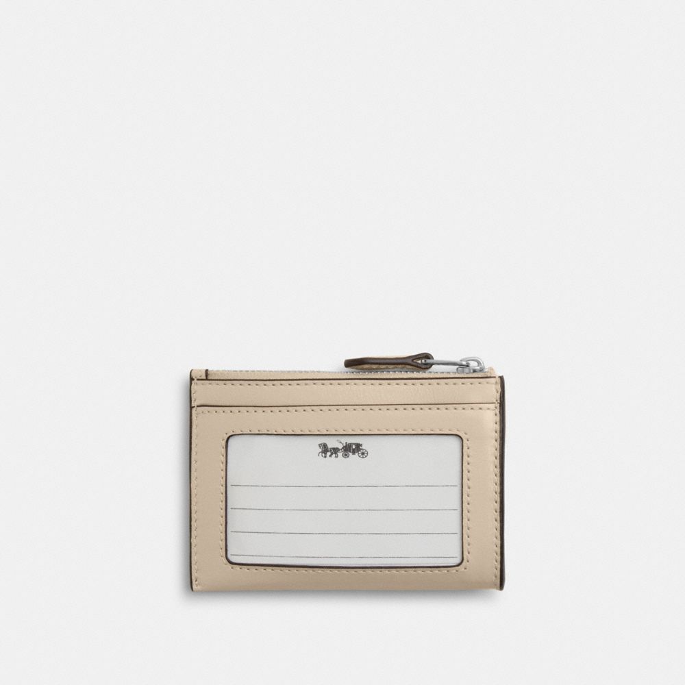 Coach Mini Skinny Id Case Silver Ivory