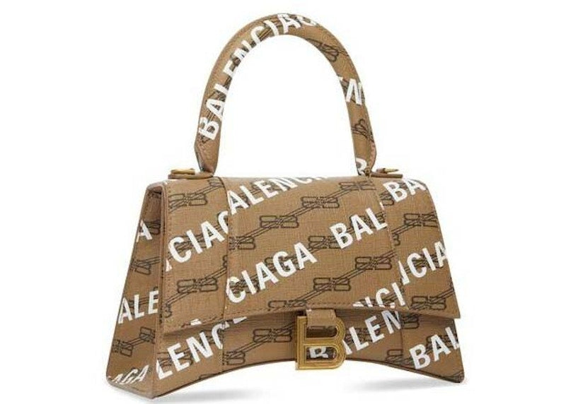 Balenciaga Hourglass Top Handle BB Monogram Beige