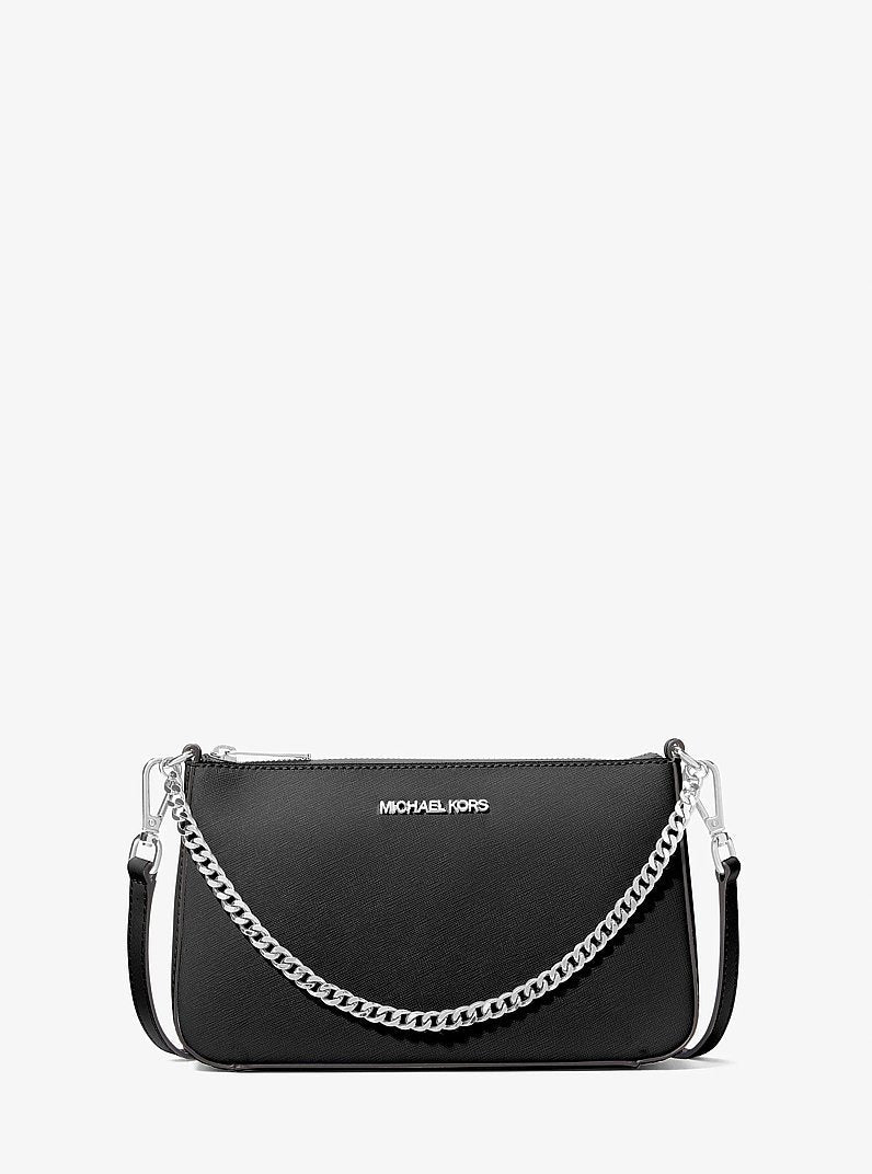 Michael Kors Jet Set Medium Saffiano Leather Crossbody Bag Black