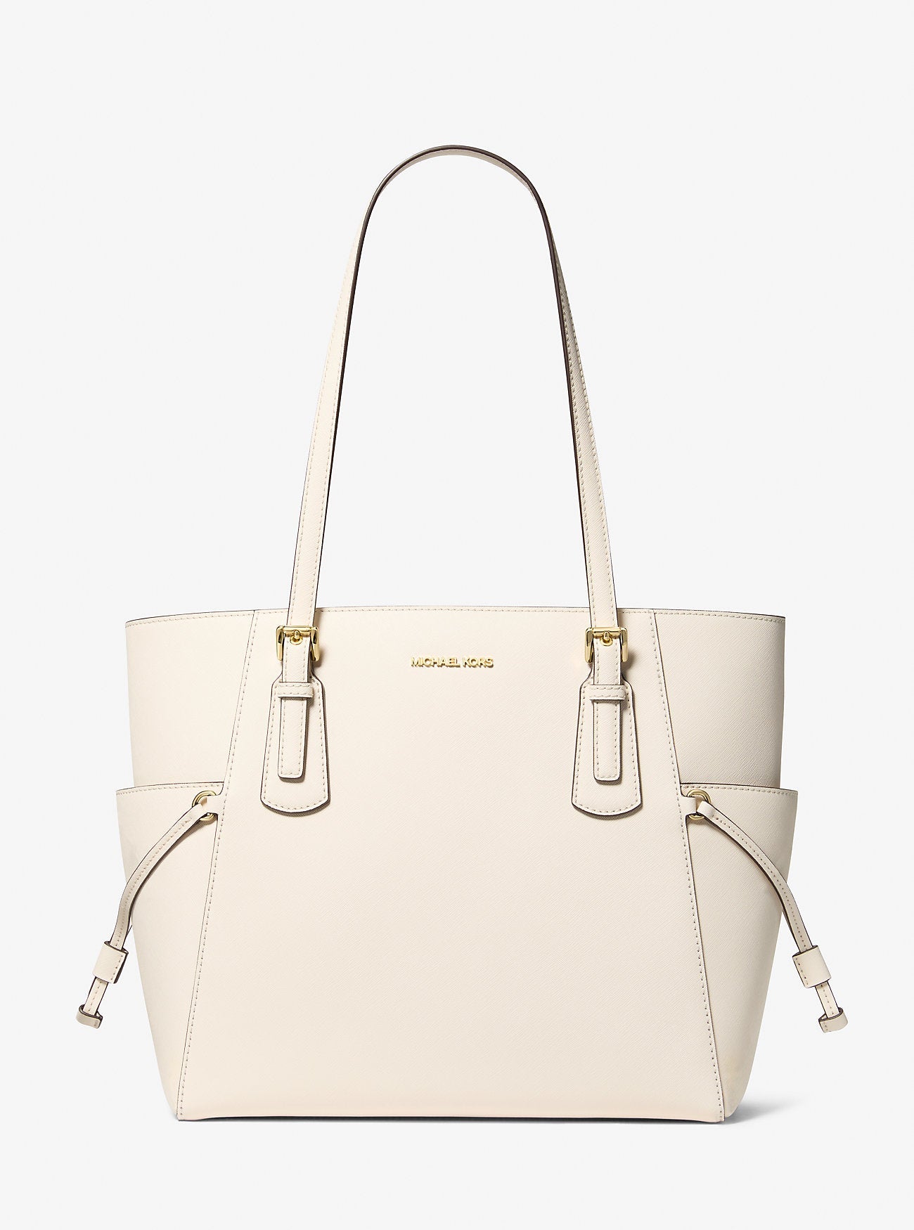 Michael Kors Voyager Large Saffiano Leather Tote Bag Lt Cream