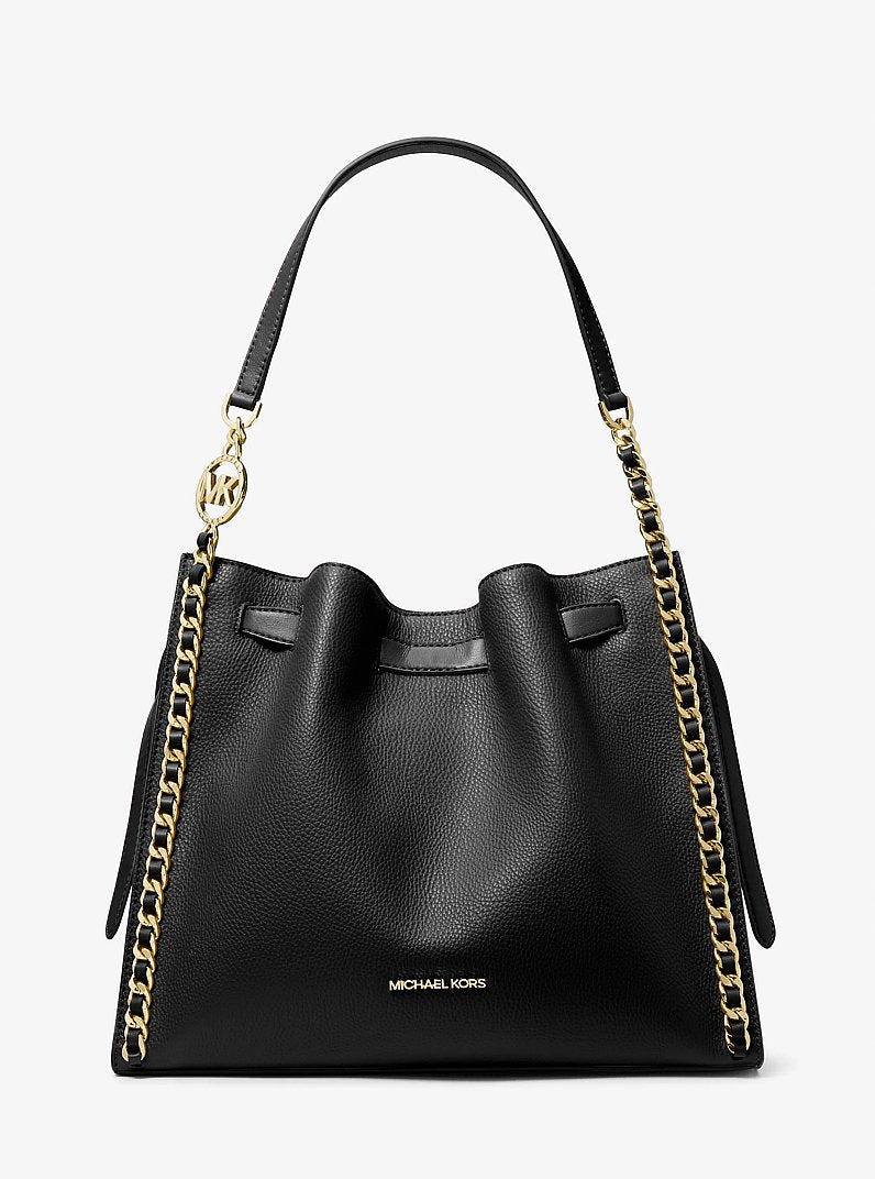 Michael Kors Mina Large Chain Shoulder Bag Black