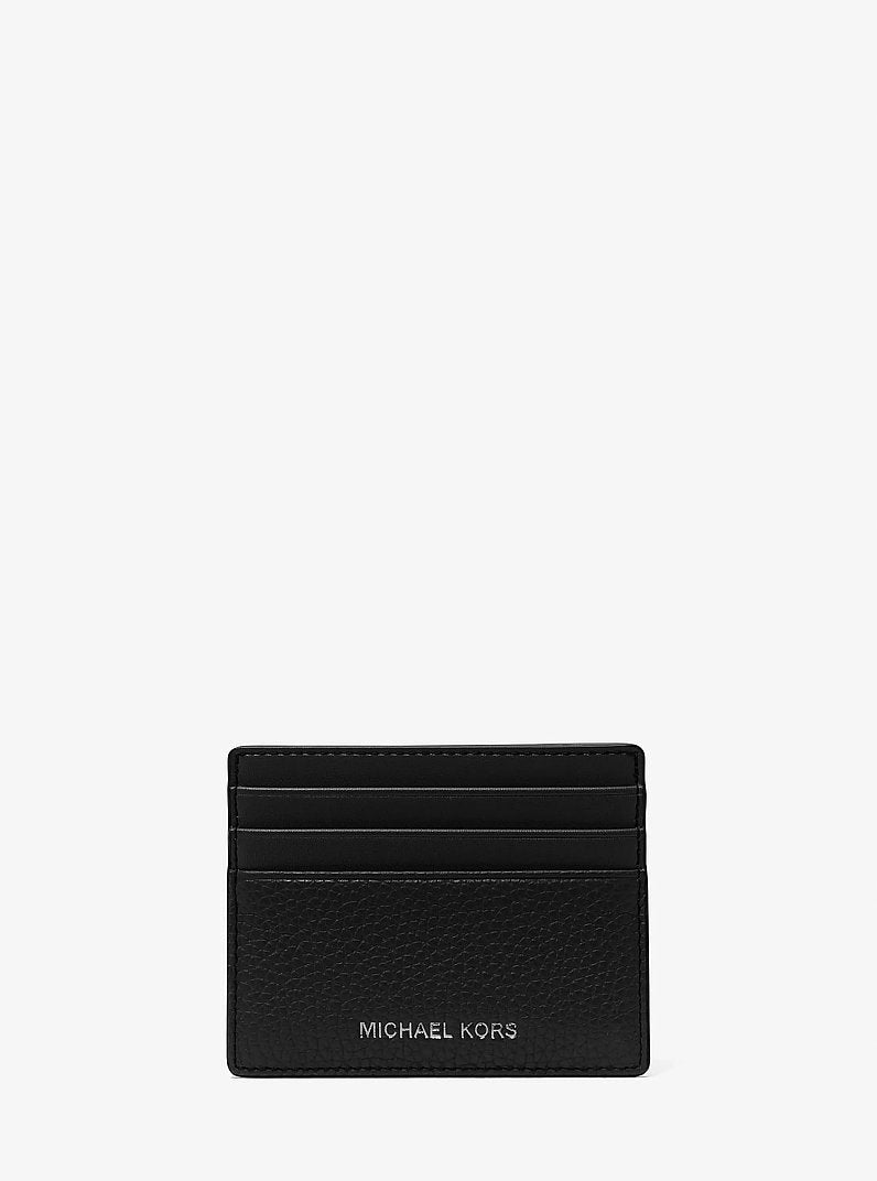 Michael Kors Cooper Pebbled Leather Tall Card Case Black