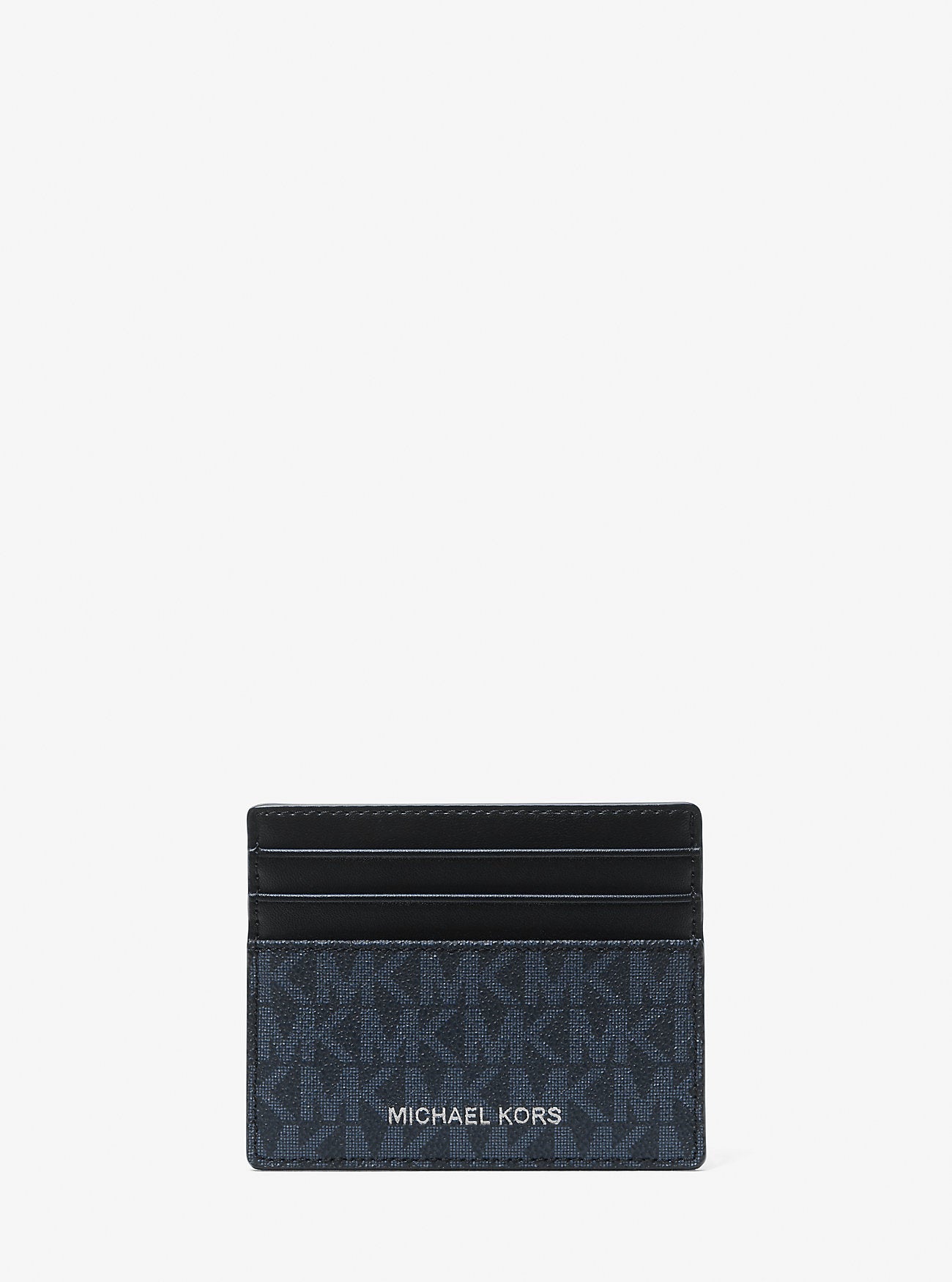 Michael Kors Cooper Signature Logo Card Case Admrl-Plblue