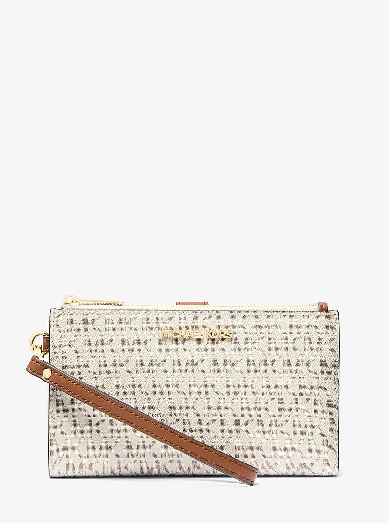 Michael Kors Jet Set Travel Signature Logo Smartphone Wallet Vanilla