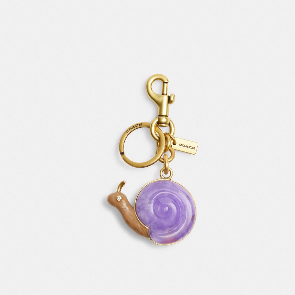 Coach Snail Bag Charm Brass-Purple Multi