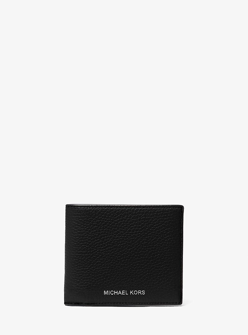 Michael Kors Cooper Pebbled Leather Billfold Wallet Black